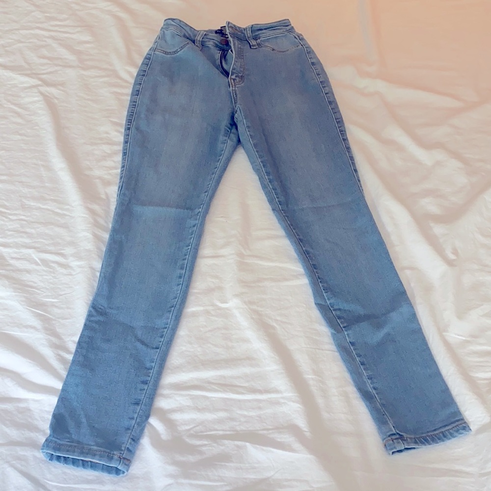 Classic High Waist Skinny Jeans - Medium Blue Wash
